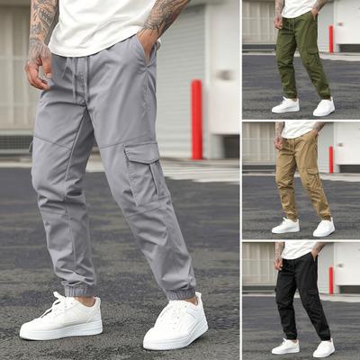 Herren Casual Jogginghosen Kordelzug Trainingshosen mit Taschen Outdoor Jogging Slim Hosen