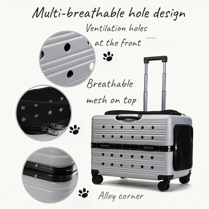 Large Capacity Dog Bag Transparent Portable Dog Backpack Multi Porous Design Suitcase for Dogs Accommodate 10KG Pet Products