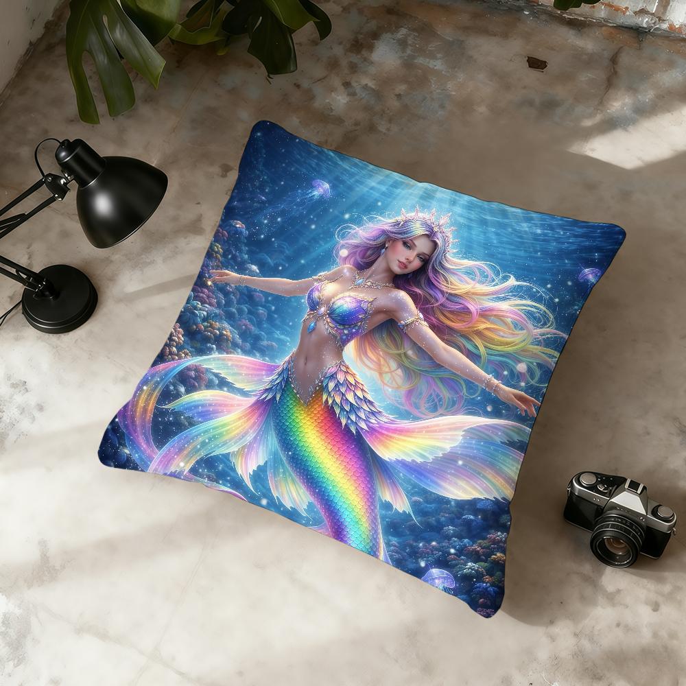 Mermaid Cartoon Anime cushion cover Home Office Convenient Nordic Simplicity Hit With Zipper Cushion Cover