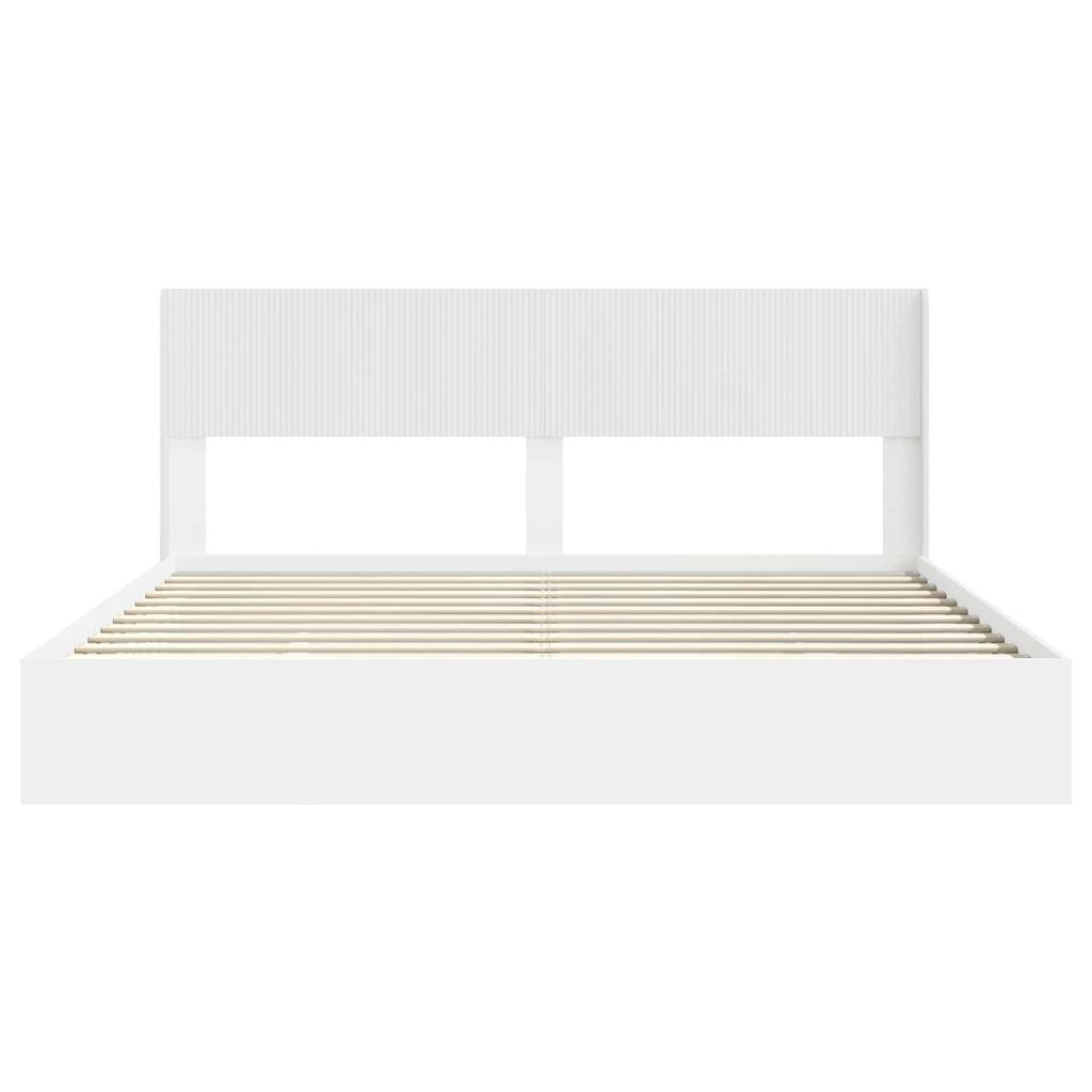 Bed Frame with Storage Space and Headboard White 180 x 200 cm