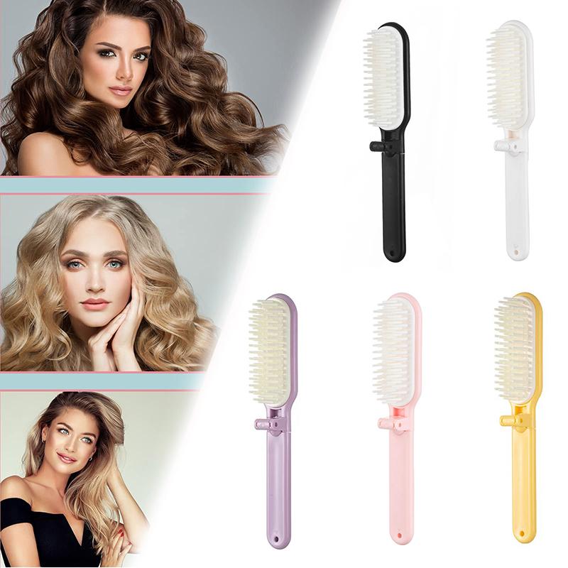 Foldable Hair Comb Portable Detangling Soft Hair Brush Anti Static Head Scalp Massage Travel Pocket Comb Hair Styling Barber