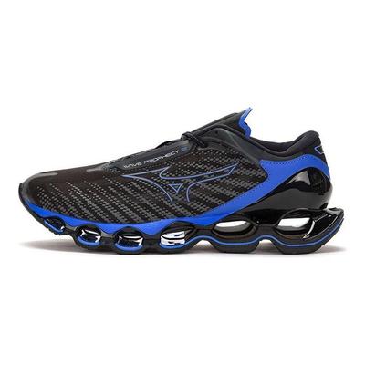 Wave Prophecy 12S Chaussures de Course Unisexes Basses Noir-Bleu-Gris Confort Sport Amorti Antidérapant Résistant à l'Usure et Respirant J1GC230006