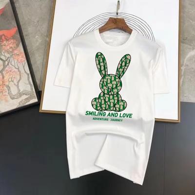T-shirt homme 100 % coton à manches courtes, imprimé lapin, marque de luxe, été 2023