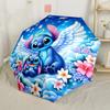 Stitch And Friends Adventure Compact Travel Automatic Umbrella Folding Umbrella with 8 Ribs Lightweight All-Season Umbrella for Travel