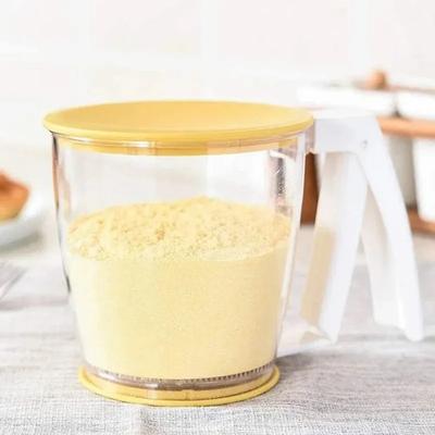 Setaccio per Farina a Forma di Tazza con Manico, per Cottura, Zucchero a Velo in Polvere, Colino, Setaccio, Filtro con Coperchio, Utensile da Cucina, Gadget da Cucina