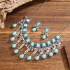 South East Asia Ethnic Style Necklace Set, Temperament Personalized Neck Chain Earrings, Trend Fringed Necklace Set