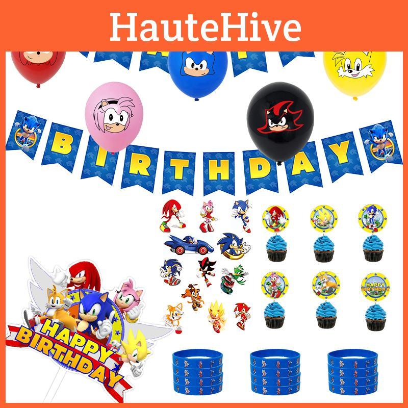 Birthday Party Cartoon Decorations Banners Cake Topper Set Balloon