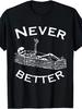 Men's Funny Gothic Skeleton & Spooky Skull Print T-Shirt - Loose Fit Short Sleeve Crew Neck Casual Tee with Slogan