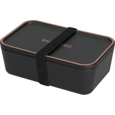 Bento Box Lunch Box 1 Tier 600ml Microwave Safe Dishwasher Safe Antibacterial Women Men BALANCED BK Made In Japan Yamanaka-nuri (Black) C18038-1