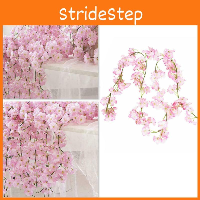 Stunning Pink And White Sakura Fake Flower Garland For Wedding Decorations