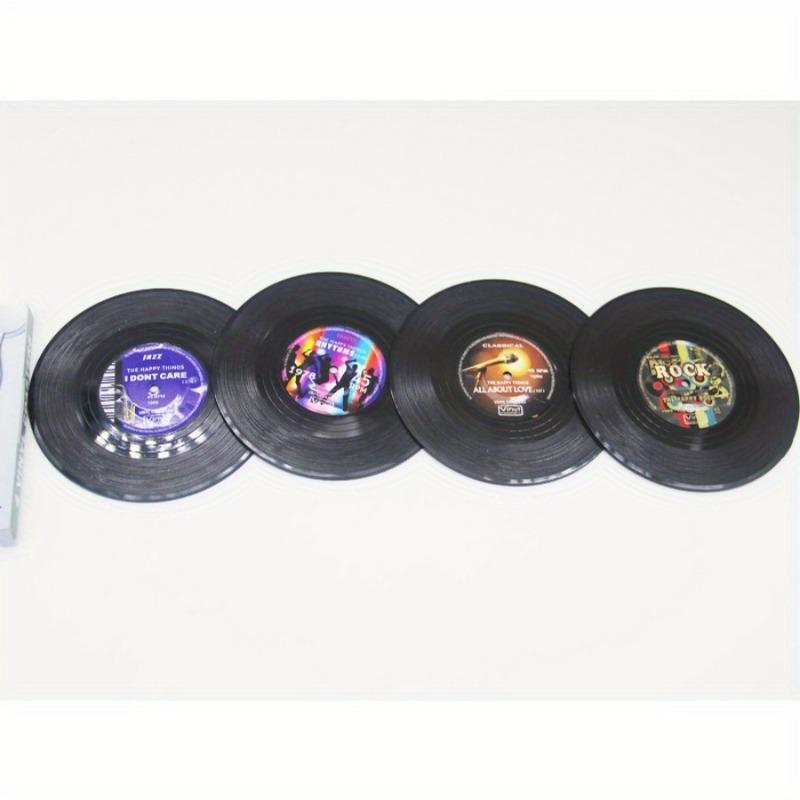 

4 шт. Классические винтажные подставки для пластинок Виниловые CD Изоляционные коврики Персонализированные кофейные барные подставки 4pcs чёрный