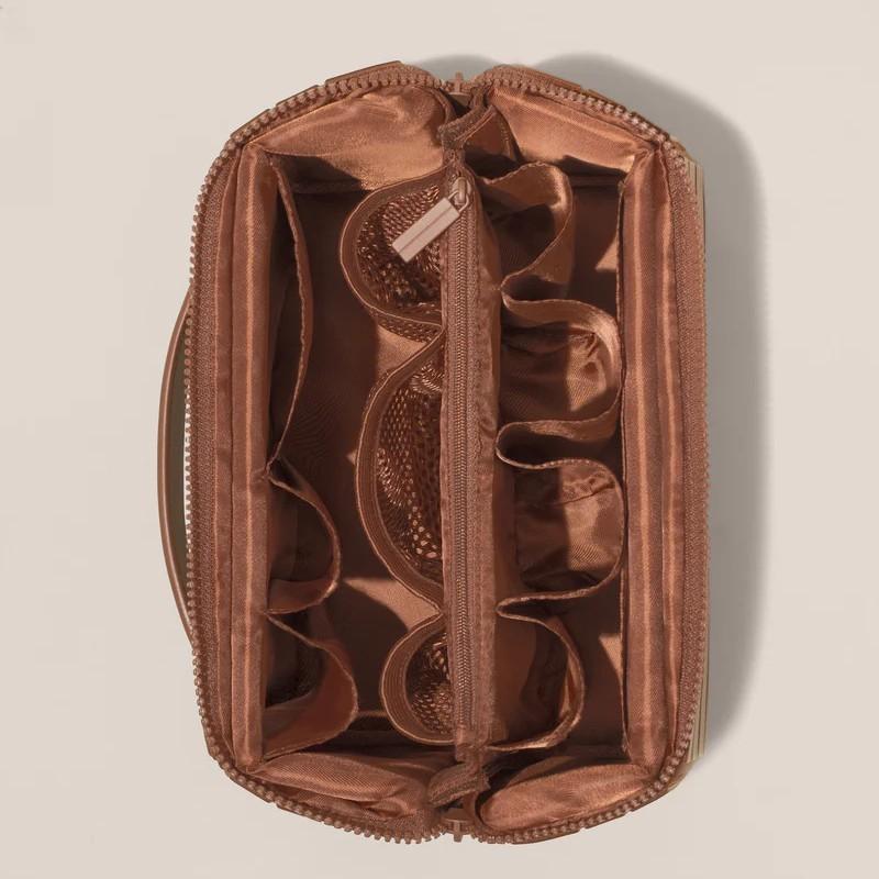 Pvc Travel Makeup Bag With Striped Design And Foldable Function For Daily Use
