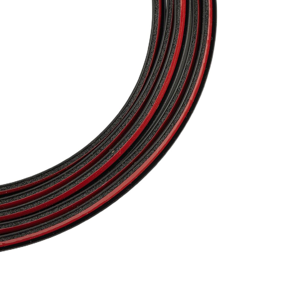 Bumper Sealing Strip Lip Side Skirt 5MM*7MM Vehicle 5 Meter Rubber Black
