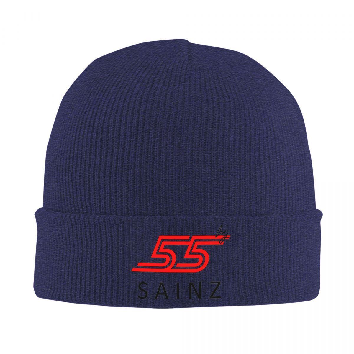 

Carlos Sainz Jr F1 Signature Graphic Dark Warm Knitted Cap Bonnet Hat Autumn Winter Outdoor Beanies Hats for Men Women Adult One Size