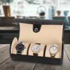 Portable Watch Display Case 3 Slots Watch Roll Travel Case Convenient Watch Storage Box  for Men