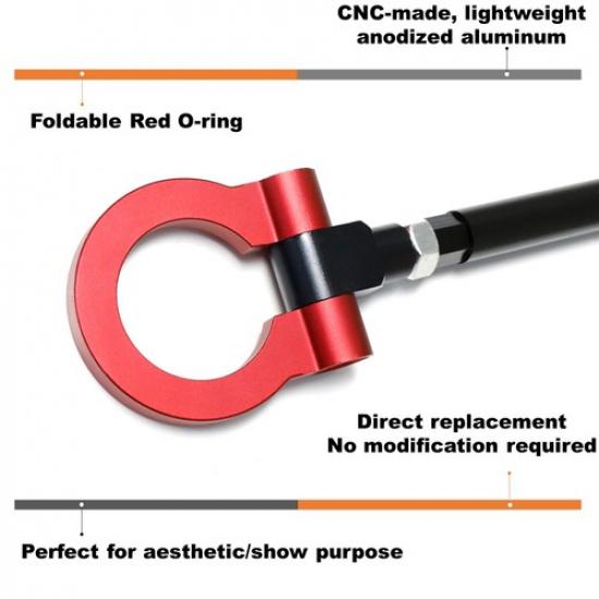 KDM Red Track Racing Style Front Tow Hook Ring Kit For Hyundai -up Elantra