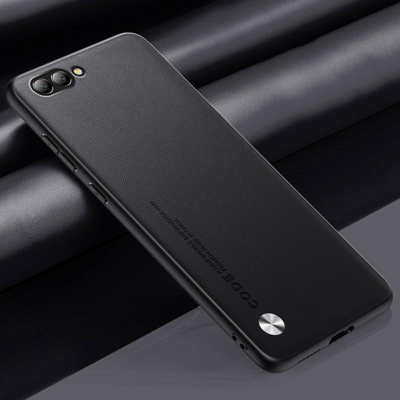 

Роскошный чехол из искусственной кожи для Honor 10, задняя крышка, матовый силиконовый противоударный чехол для телефона с полной защитой для Honor10 Coque For Honor 10 чёрный