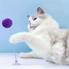1pc Interactive Cat Toy with Plush Ball - Metal Spring Teaser Stick, Suction Cup Base, Colorful & Battery-Free, Encourages Hunting Instincts