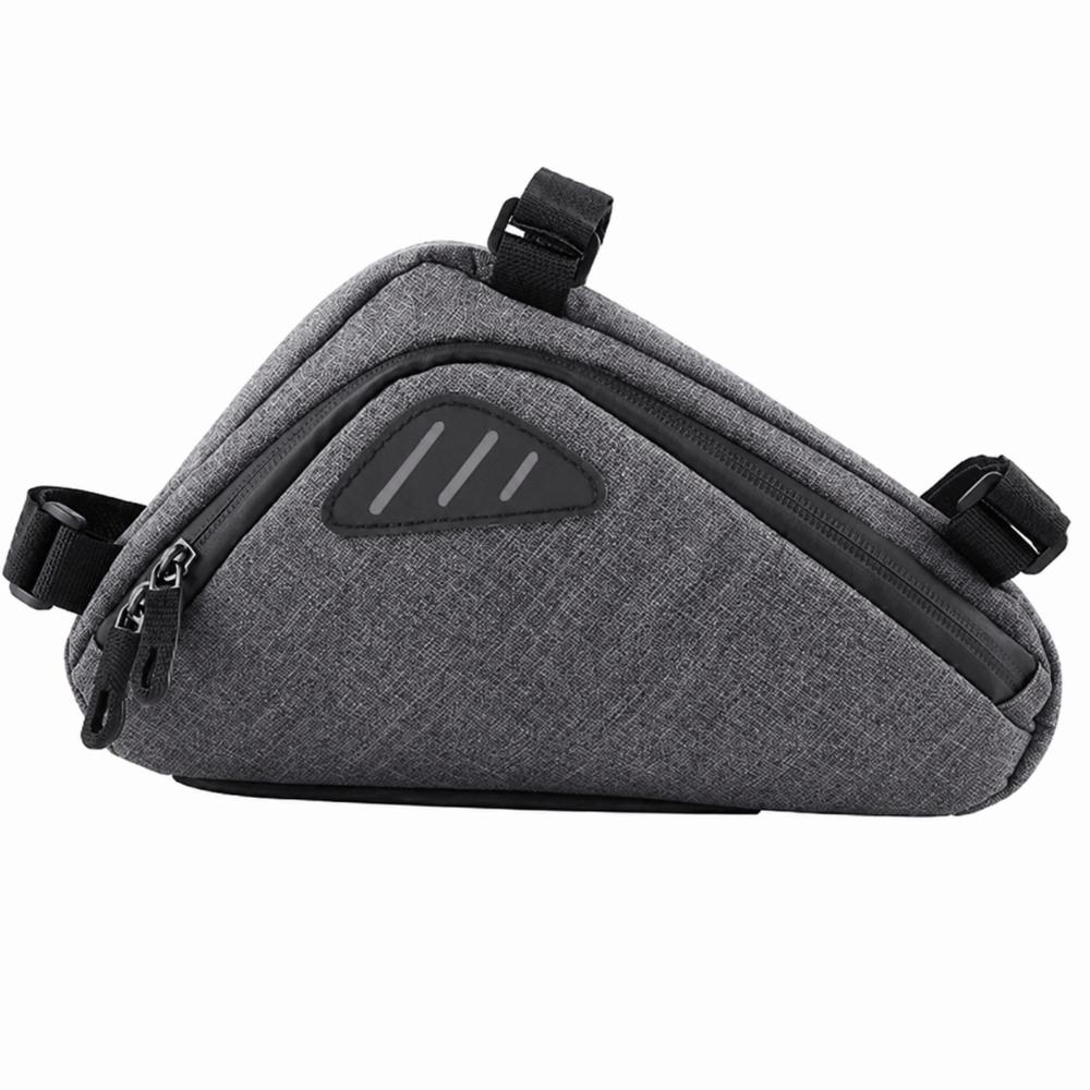 Nylon Bike Frame Bag Waterproof Bicycle Storage Bag Durable Triangle Frame Bag Mountain Biking серый