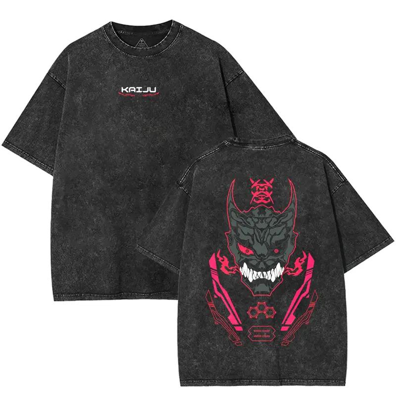 

Anime Kaiju No. 8 Graphic T Shirt Men Women Short Sleeve Clothing Casual Oversized Tshirt Washed Cotton Tee Harajuku T-shirt XXL чёрный
