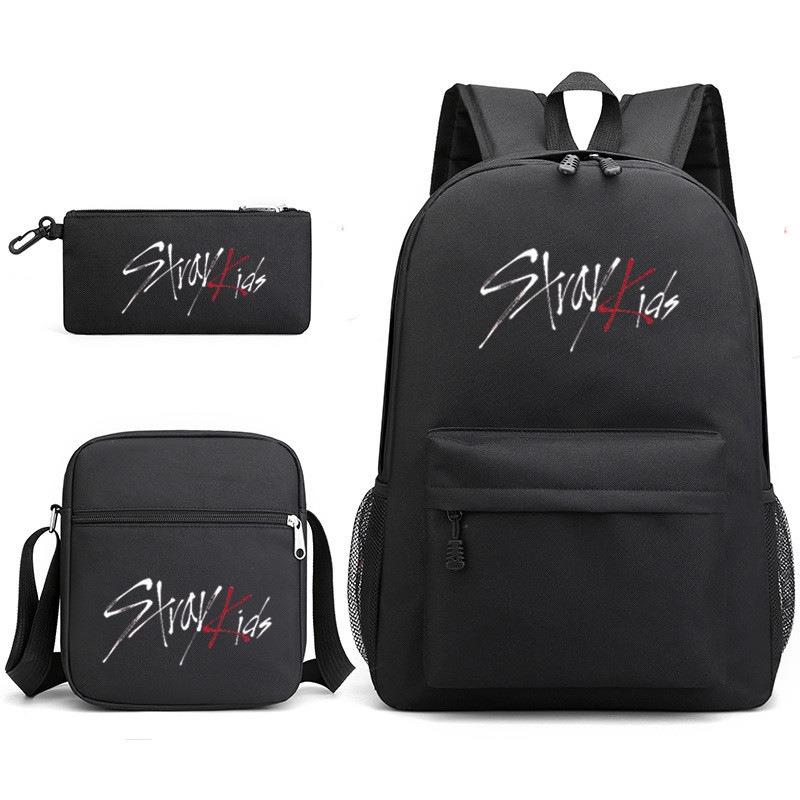 School Bag, Peripheral Printing Three-piece Set, Student School Bag, Backpack, Messenger Bag, Pencil Bag.