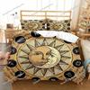 Sun and Moon Duvet Cover Set Boho Bedding Set for Kids Boys Girls Bohemian Style Queen Size Comforter Cover Psychedelic Design