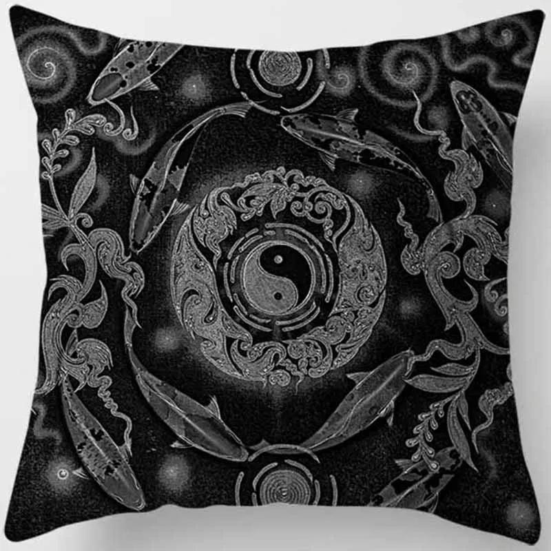 Mandala Mysterious Retro Religious Yoga Taie d'oreiller, Symdazers, Home Decorative Cojines, Sofá Poduszka