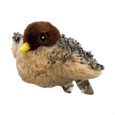 Chirping Bird Cat Toys Automatic Kitten Toy Flapping Wing Sparrow Touch Activated Interactive