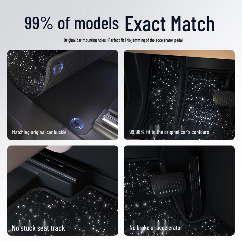 L90 Starry Sky Velvet Car Floor Mats - Roman Design