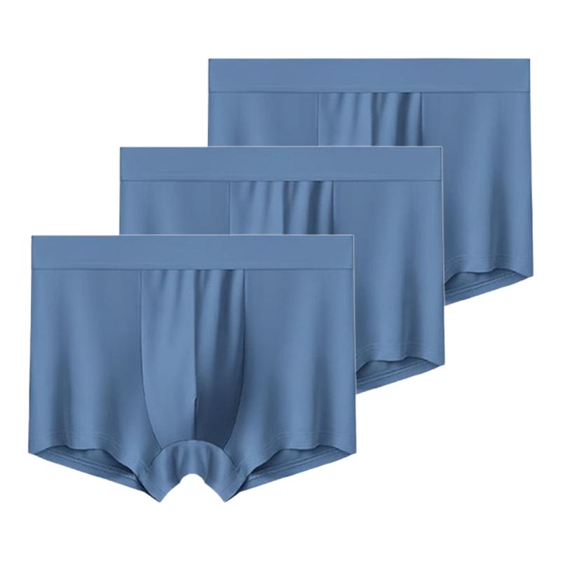 3 Pieces Men's Underwear Ice Silk Boxer Shorts Men Underpants Cool Breathable Sexy Thin Panties U Convex Lingerie L XL XXL 3XL 4XL