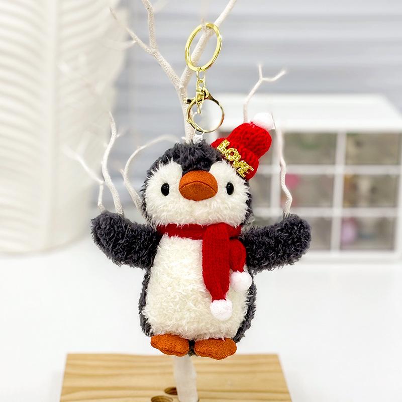 Niedlicher kleiner Pinguin-Anhänger, Plüsch-Spielzeugpuppe, Cartoon-Schultasche, hängende Verzierung, Schlüsselanhänger, Puppe