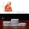 Monk Set of with Miniature Cute and Tabletop Feng Auspicious Amulets Queen-b Figurines, 3, Pedestals, Monks, Soothing, Decor, Decorative, Zen, Shui,