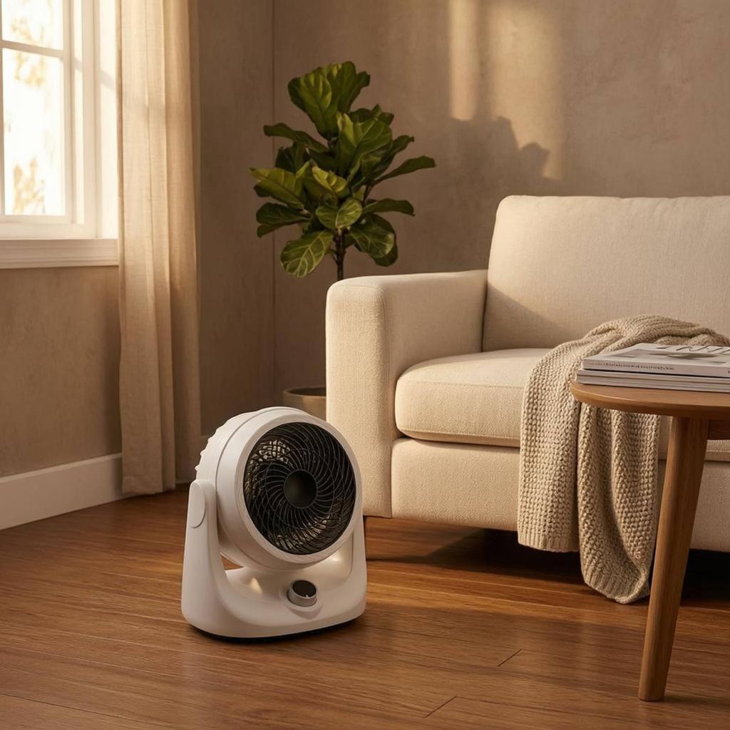 Electric Fan Heater Compact Tabletop White