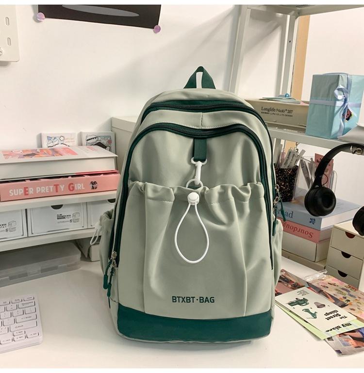 School Bag Ins Small Fresh Casual College Student School Bag Simple Versatile Backpack Lightweight Backpack Sweet Spring Outing Bag
