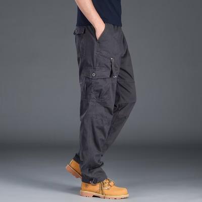 Pantaloni Cargo da Lavoro da Uomo Ripstop Pantaloni Tattici da Escursionismo con Tasche Multiple Vita Elastica Pantaloni Jogger in Cotone