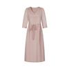 Jiuzi Anna Kou Elegant and Dignified Temperament Extremely Simple Style Mulberry Silk Waist Cinched Dress for Women 2025 Summer New Item