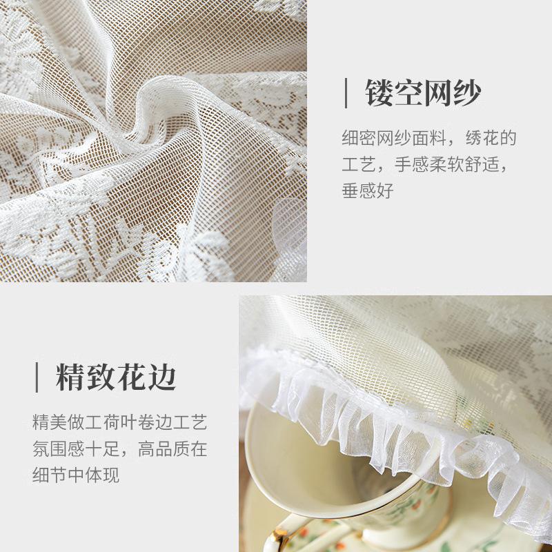 French Romantic Lace Tablecloth Wedding White Decorative Tablecloth High Sense Round Table Cloth Pastoral Embroidery Tablecloth Cover Towel