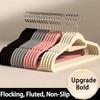 10Pcs Flocked Hanger Home Non-slip Velvet Hangers Elegant Coat Clothes Hanger Strong Durable Racks Hanger