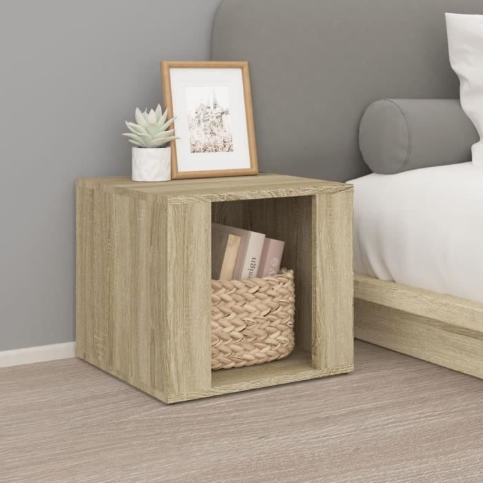 816547 vidaXL Table de chevet Chêne sonoma 41x40x36 cm Bois d'ingénierie