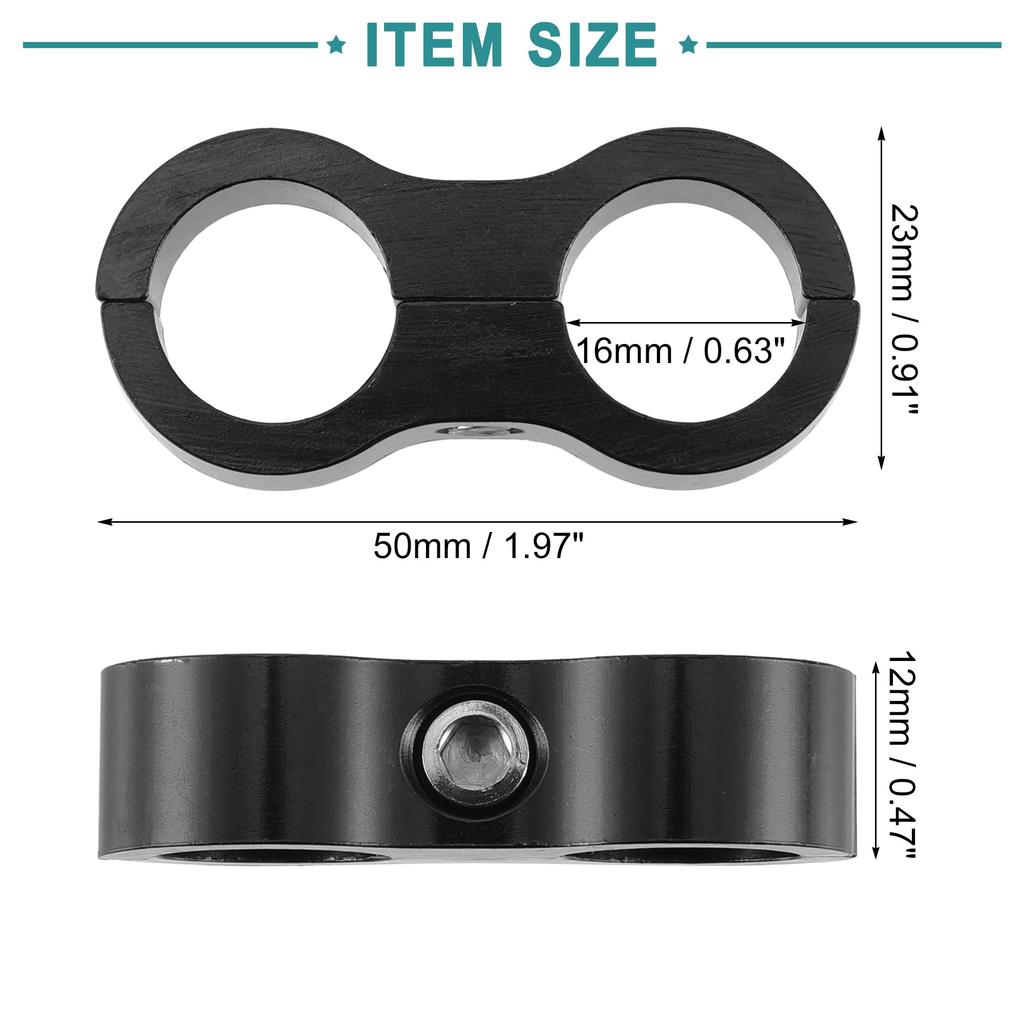 ACROPIX AN8 Hose Separator Clamp Car Accessories Black - Pack of 1