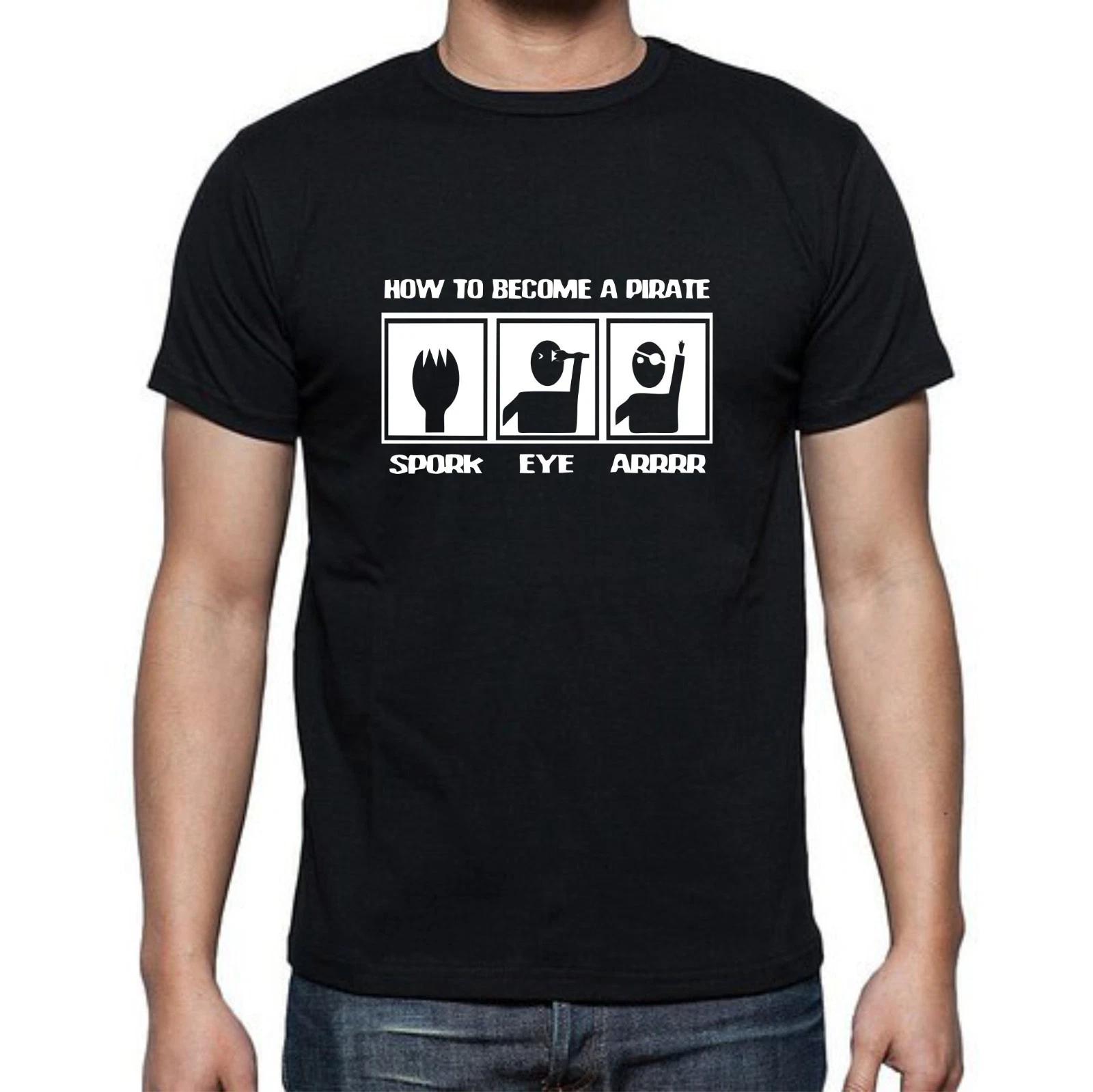 How to become a pirate Spork Eye Arg Funny Tee t-shirt ship arrrr XL