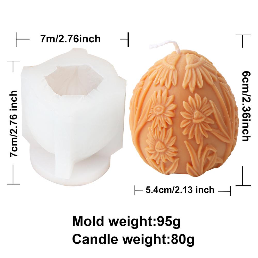 3D Easter Egg Candle Silicone Mold DIY Carving Flower Egg Resin Soap Casting Romantic Wedding Gifts Home Decor