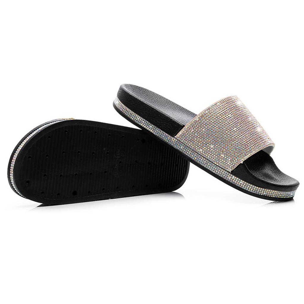 Sagit Kvinner Diamanttøfler Uformelle flip-flops Tykkbunn Skjønnhet Rhinestones Sandaler