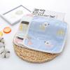 6 Layer Pure Cotton Gauze Baby Burp Cloth Cartoon Jacquard Square Towel For Infant Kids Face And Hand Washing