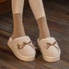 New thick-bottomed heightening bow fluffy slippers winter indoor home piled thermal cotton slippers can be worn outside