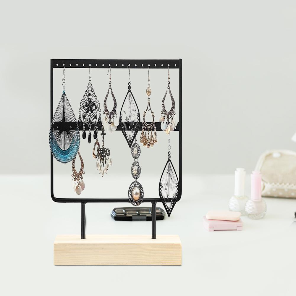24 Holes Elegant Metal Jewelry Storage Rack Earrings Necklace Display Stand   for Home