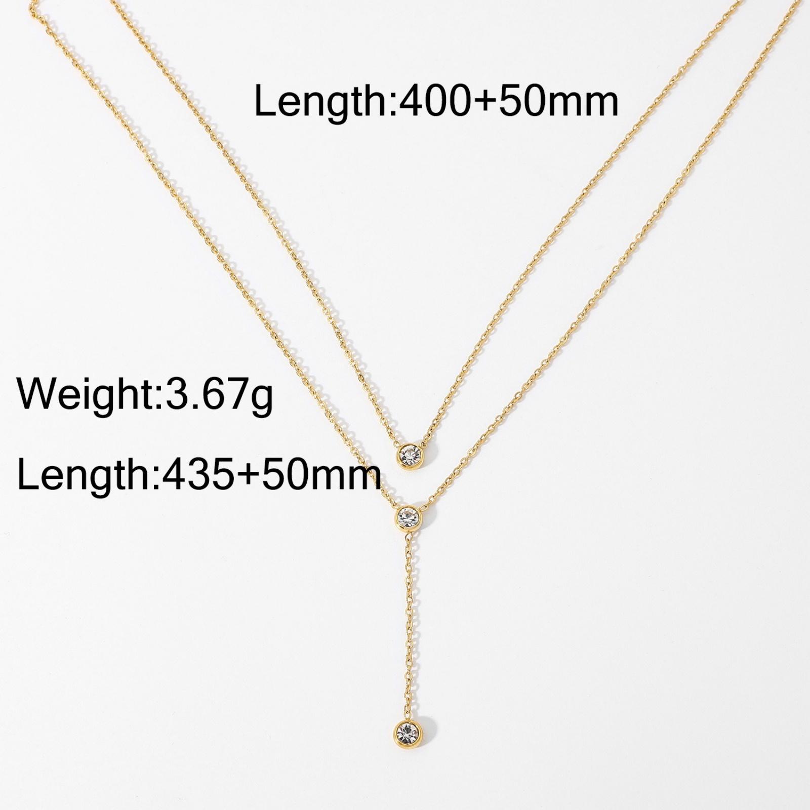 

1 Piece 304 Stainless Steel & Cubic Zirconia Pendant Charm Necklace 18K Gold Plated For Women Exquisite Stylish Gift Waterproof