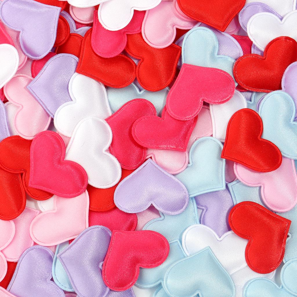 50Pcs/lot Love Shaped Sponge Petals 3D Fabric Clothing Home Decor Cloth Patches for Sewing Party Wedding Decoration Accessories