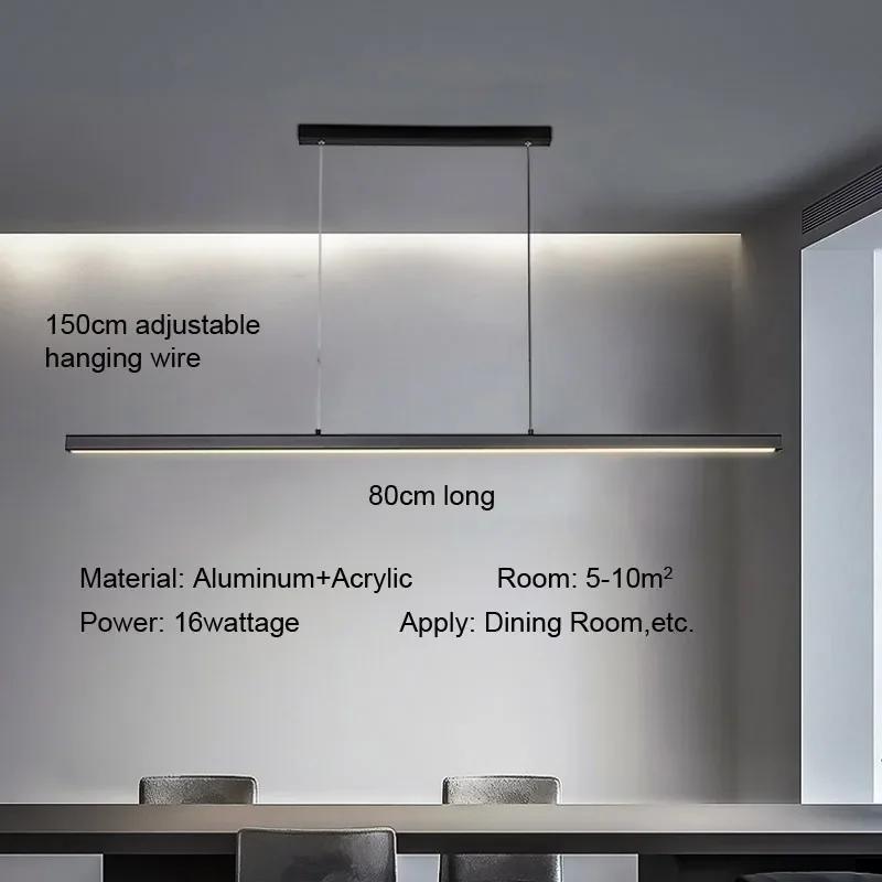 Simple LED square pendant light dining rooms bedrooms living rooms attic Nordic home decor black aluminum lighting fixtures