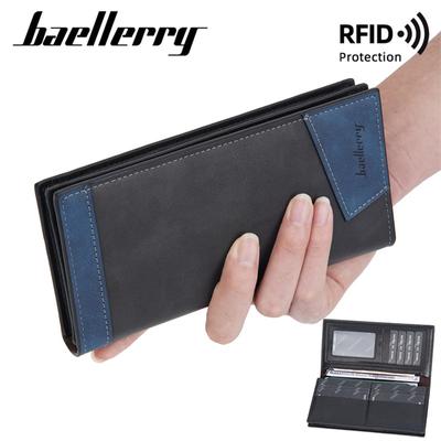 Protezione RFID Portafogli Lunghi Design Vintage Porta Biglietti da Visita Portafoglio Bifold Portamonete